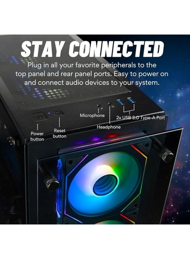 AJYAL Gaming PC i5-12400F / H610m DDR4 / 16GB RAM 3600MHz / Nvme 1TB SSD / NVIDIA GeForce RTX 5050 8GB / RGB AIR Cooler / RGB ATX Case / 650W Power Supply Gaming PC i5-12400F | RTX 5050 - Image 3